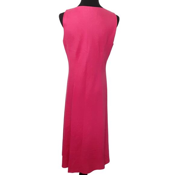 Vintage 90s Linen Shift Dress Sleeveless Maxi Length Pink Resort Beach Lagenlook - Picture 2 of 6